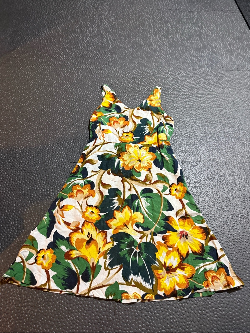 Ann Taylor Factory Yellow & Green Floral A-Line Dress